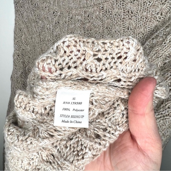 Pink Lily Boutique Cream Beige Chunky Oversized Knitted Sweater Size Extra Large - Picture 8 of 13